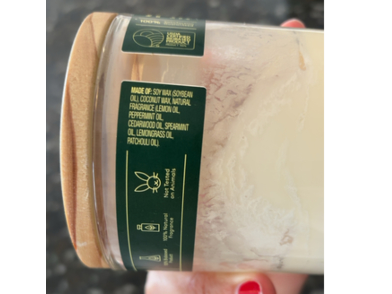 Everspring Natural Wax Candle, Lemon & Mint, 8 oz/227 g