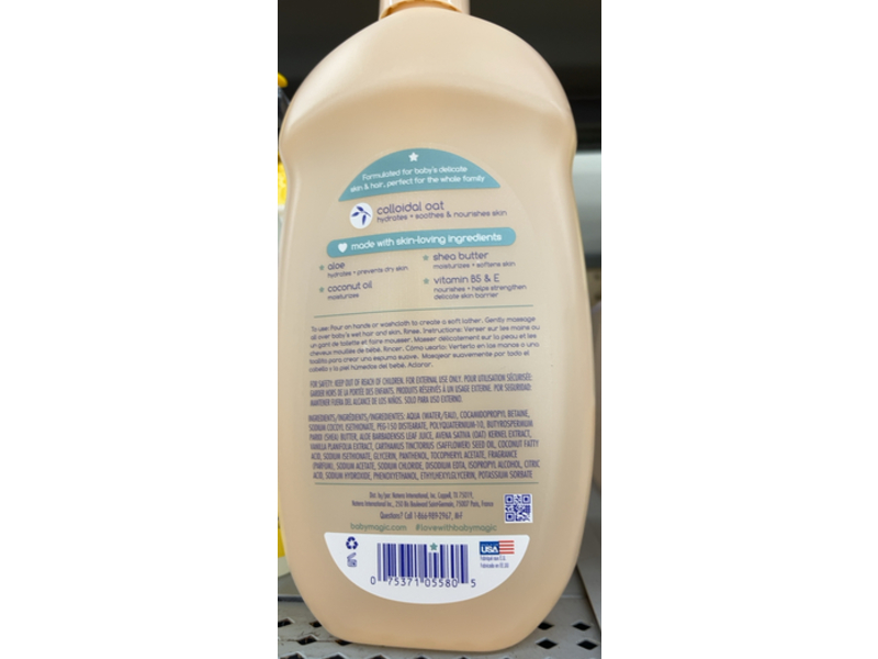 Baby Magic Soothing Hair & Body Wash, Vanilla & Oat, 30 fl oz/887 mL