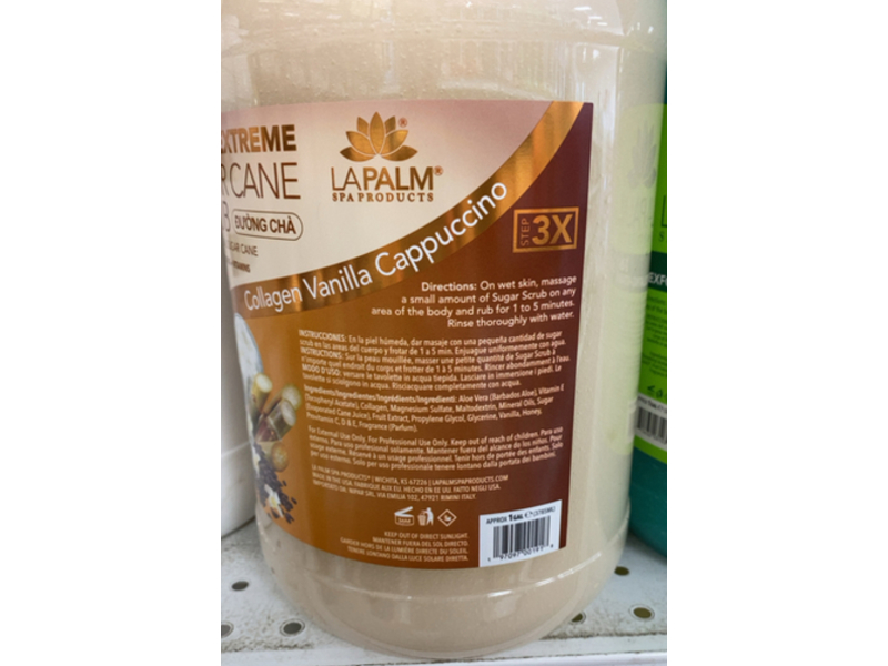 La Palm Honey Extreme Sugar Cane Scrub, Vanilla Cappuccino, 1 gal