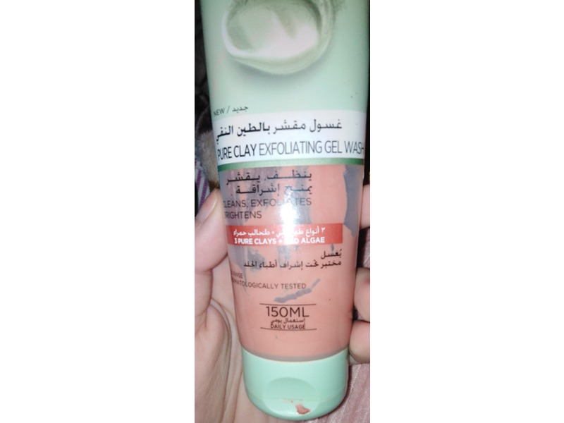 L'Oreal Paris Pure Clay Exfoliating Gel Wash, 3 Pure Clay + Red Algae, 150mL
