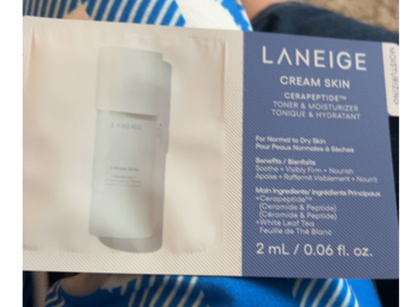 Laneige Cream Skin Toner & Moisturizer, 0.06 fl oz/2 mL