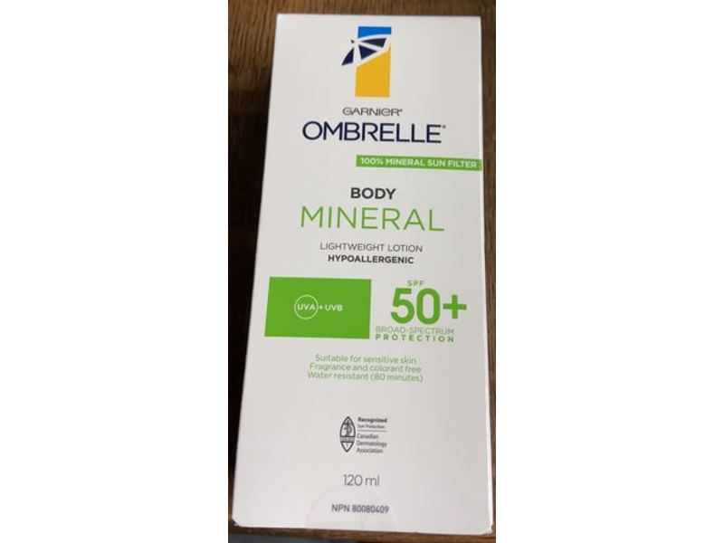 Garnier Ombrelle Body Mineral Lightweight Lotion, SPF 50+, 120 mL