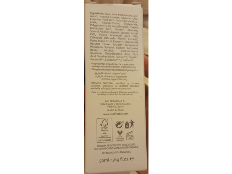 Feel Free Crema Hidratante Dia Moisturizing Day Cream, 1.69 fl oz/50 mL