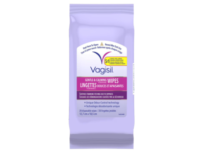Vagisil Gentle & Calming Feminine Wipes, 20 Count