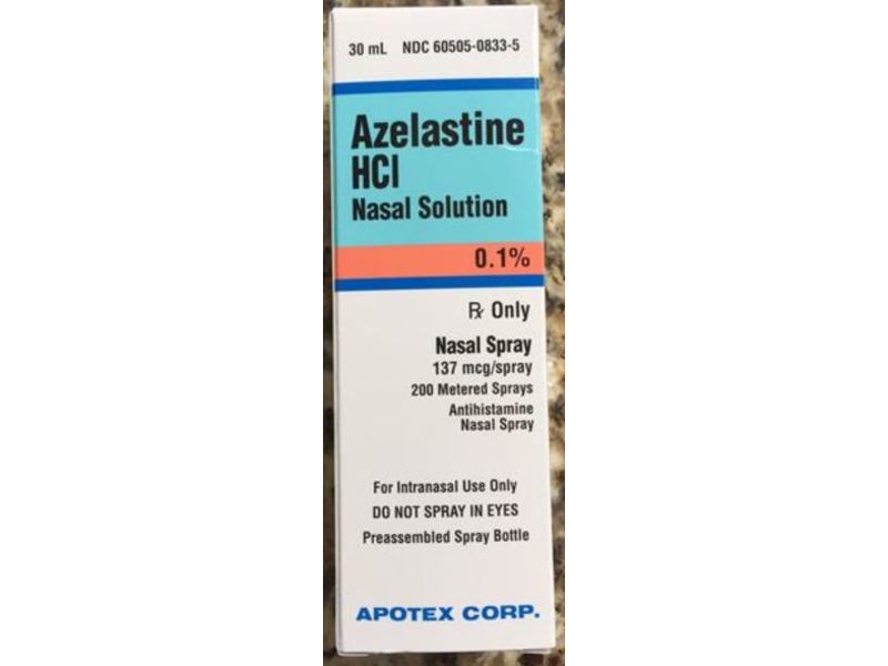 Azelastine Hydrochloride Nasal Solution 0.1 %, 30 mL, Apotex (Rx)