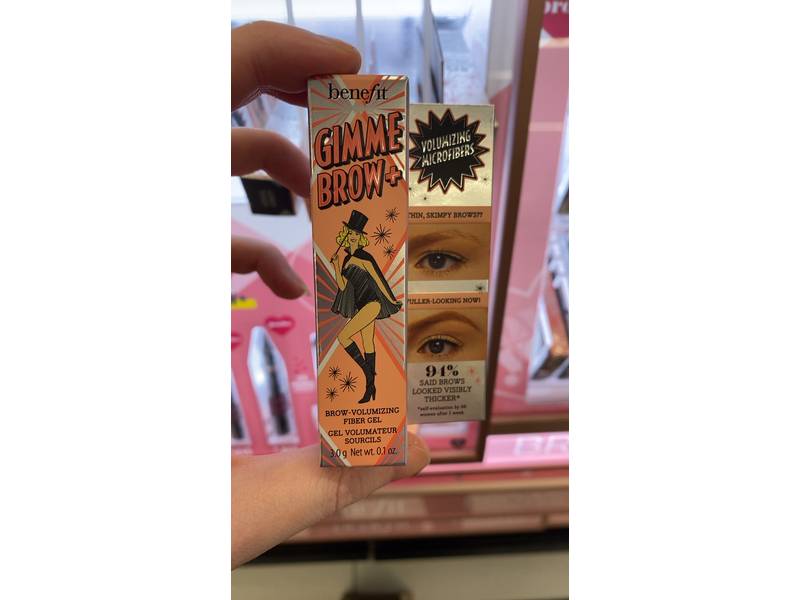 Benefit Gimme Brow+, Brow Volumizing Fiber Gel, 3 Medium Neutral Light Brown, 0.1 oz/3 g