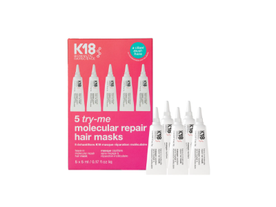 K18 Biomimetic HairScience Leave-in Molecular Repair Hair Mask, 0.17 fl oz/5 mL, Pack Of 5