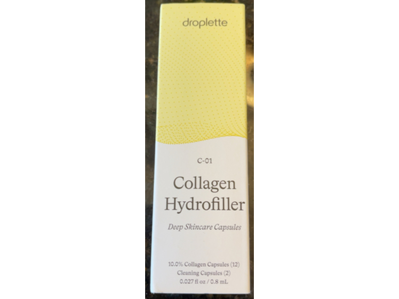 Droplette Collagen Hydrofiller Skincare Capsules, 0.027 fl oz/0.8 mL, 12 Count