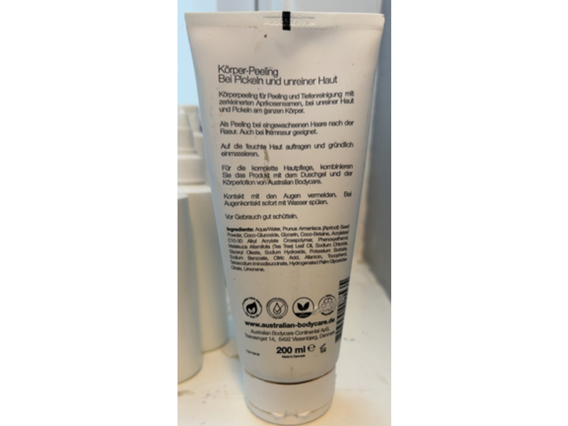 Australian BodyCare Korper Peeling Body Scrub, Tea Tree Oil, 200 mL, Pack Of 3