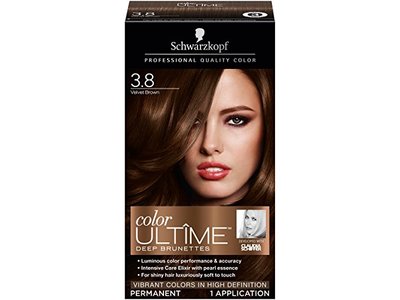 Schwarzkopf Ultimate Long-Lasting Vibrant Hair Color, 3.8 Velvet Brown
