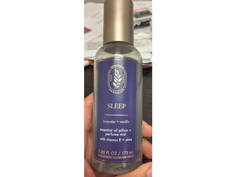 Bath & Body Works Sleep Essential Oil Pillow + Perfume Mist, Lavender + Vanilla, 5.85 fl oz/173 mL