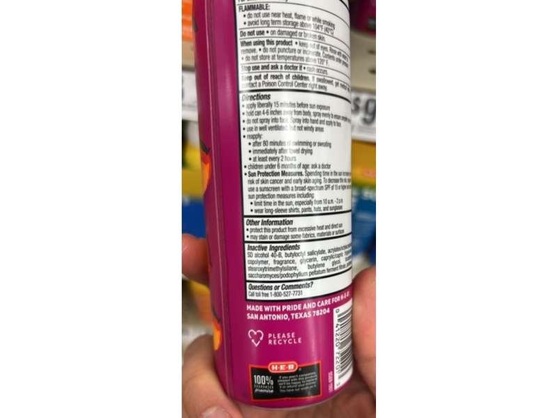 H.E.B. Water Resistant Sunscreen, SPF 50, Mango, 5.5 oz/156 g