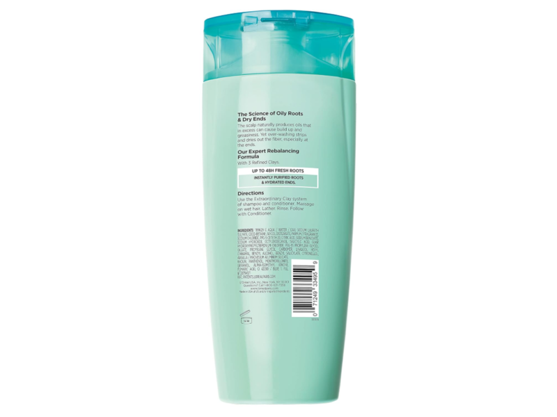 L'Oreal Paris Elvive Extraordinary Clay Rebalancing Shampoo, 12.6 fl oz/375 mL