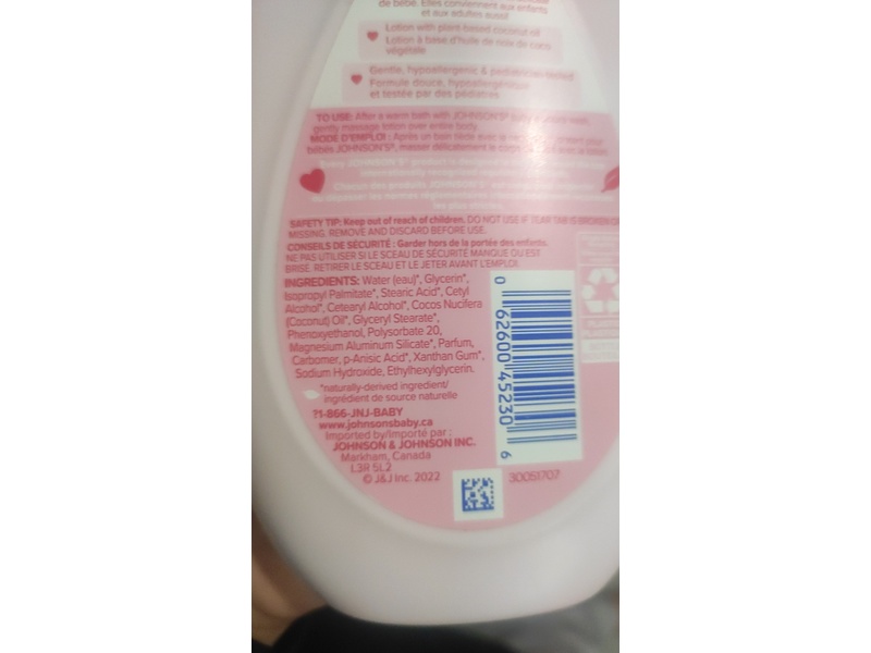 Johnson's Baby Moisture Lotion, 400 mL