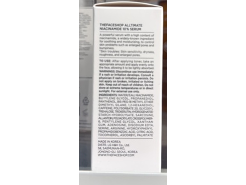 The Face Shop Spot Pore Clearing Serum, Niacinamide 10%, 1.01 fl oz.30 mL