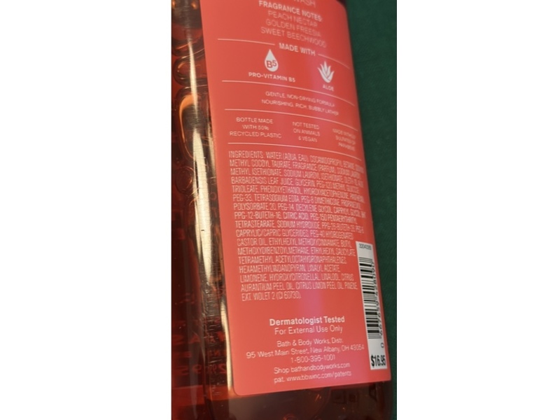 Bath & Body Works x Vera Bradley Body Wash, Peach Blossom & Nectar, 10 fl oz/295 mL