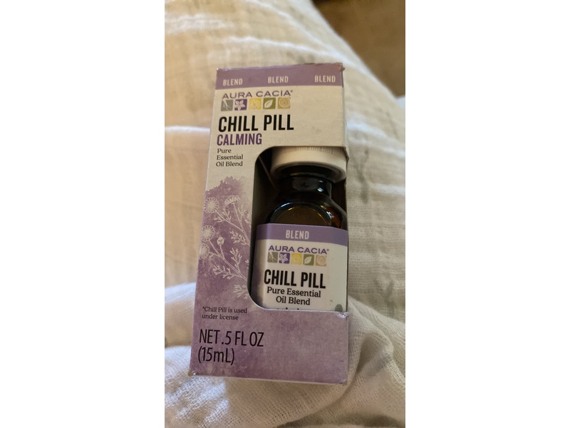Aura Cacia Calming Essential Oil Blend, Chill Pill, 0.5 fl oz/15 mL