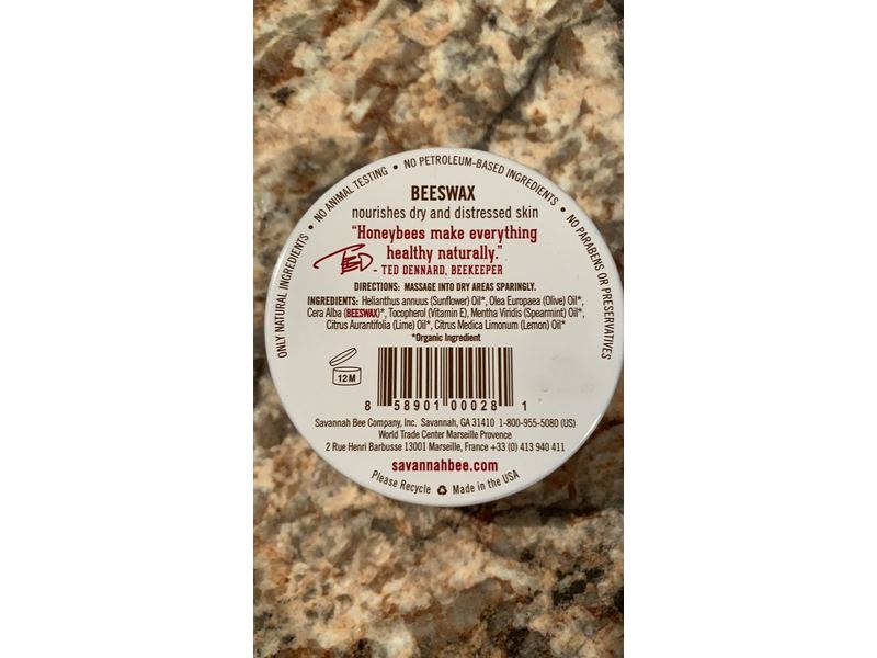 Original Beeswax Salve by Savannah Bee Company - Large - Certified USDA Organic