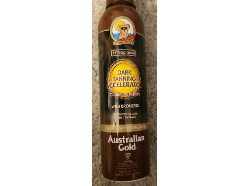 Australian Gold Dark Tanning Accelerator Continuous Spray + Bronzers, 6 fl oz/177 mL