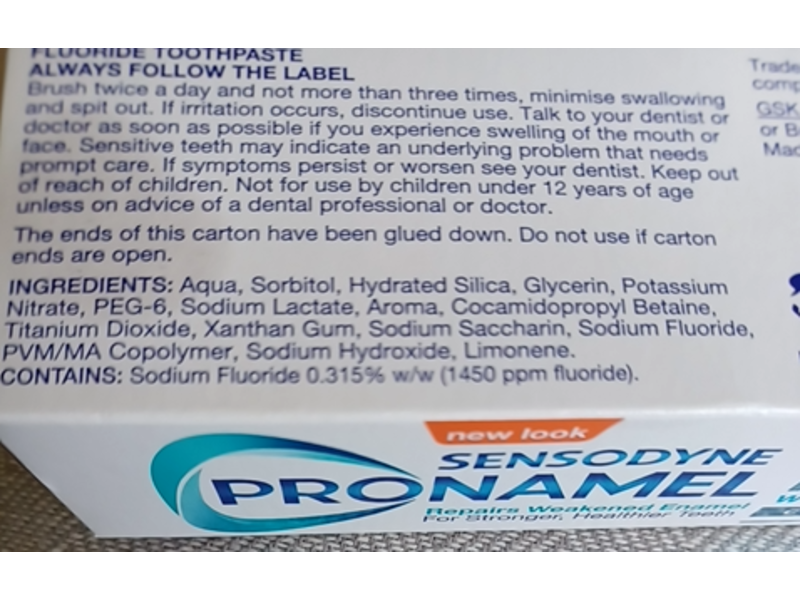 Sensodyne Pronamel Enamel Intensive Repair Whitening Toothpaste, Cool Mint, 75 mL