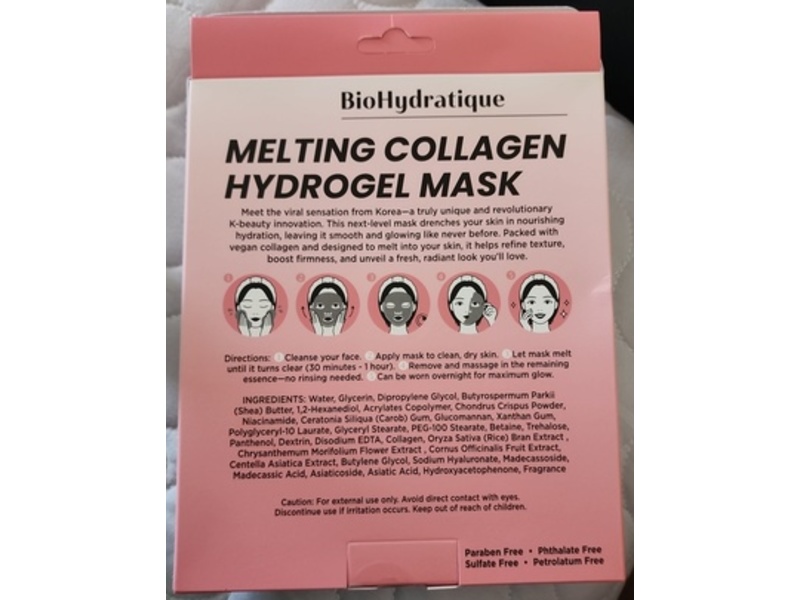 Bio Hydratique Melting Collagen Hydrogel Mask, 3.17 fl oz/90 g, 3 Count