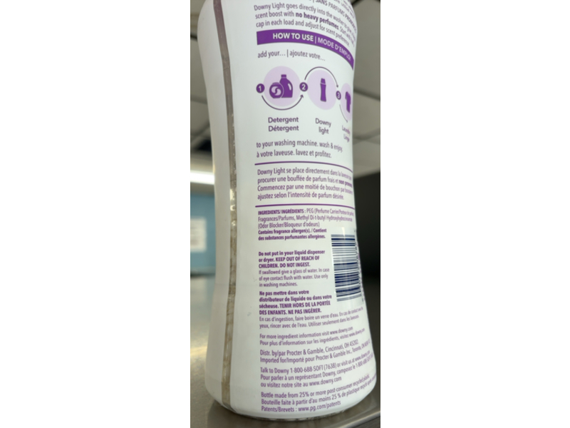 Downy Light In-Wash Scent Booster, White Lavender, 18.2 oz/515 g