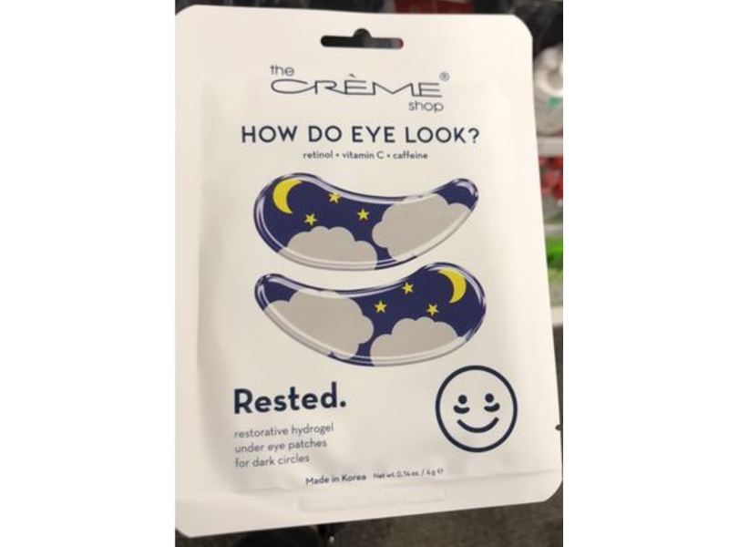 The Creme Shop Rested Hydrogel Under Eye Patches, 0.14 oz/4 g, Pack Of 3