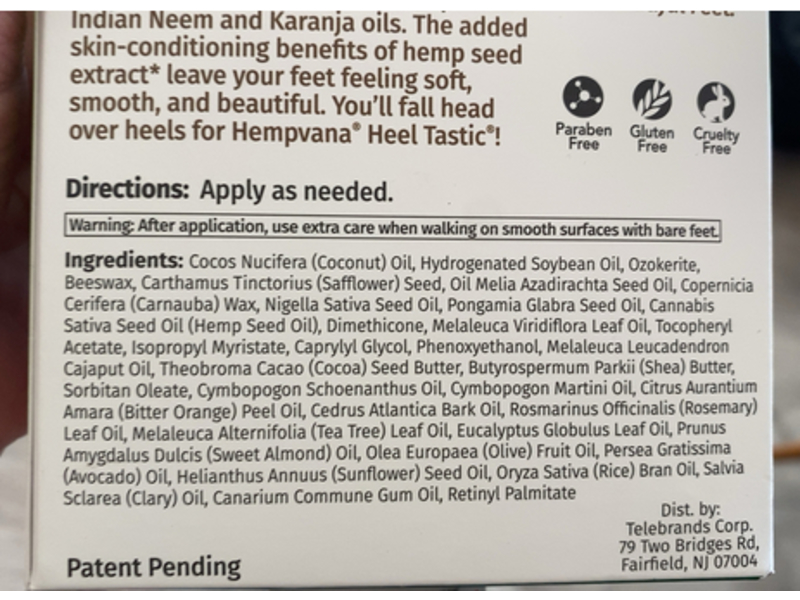 Hempvana Heel Tastic Intensive Heel Therapy, Hemp Seed Extract, 2 oz/57 g