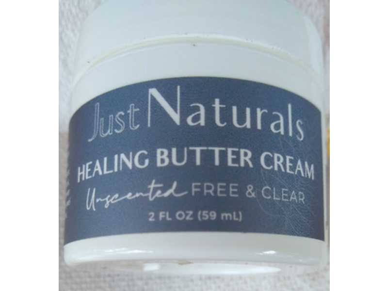 Just Naturals Healing Butter Cream, Unscented, Free & Clear, 2 fl oz/59 mL