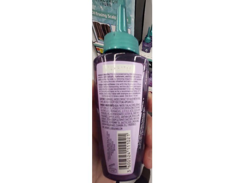 Loreal Elvive Hyaluron +Pure Oil Erasing Hair Scalp, 3.45 oz/102 mL