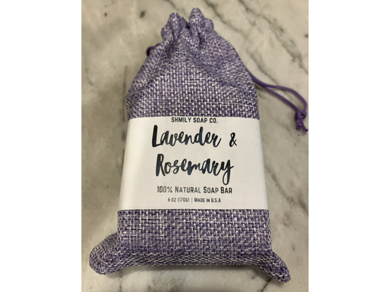 Shmily Soap Co. Natural Soap Bar, Lavender & Rosemary, 6 oz/170 g