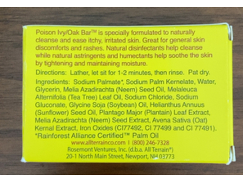 All Terrain Cleanse & Soothe Bar Soap, Poison Ivy Oak, 4.0 oz/112 g