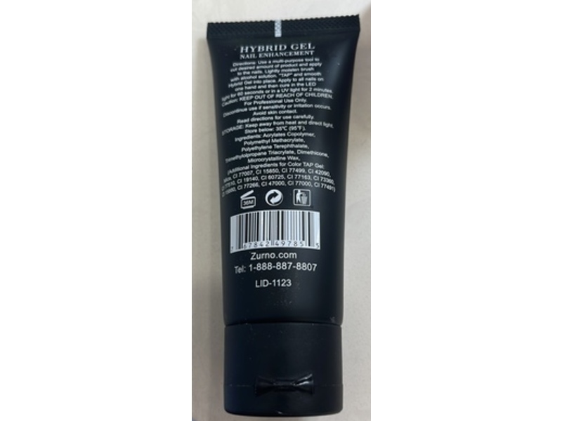 Zurno T.A.P Hybrid Gel Nail Enhancement, 01 Clear, 60 mL