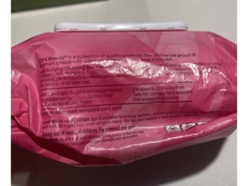 CVS Age Defying Cleansing & Makeup Remover Towelettes, 30 Count