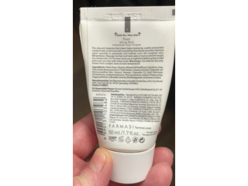 Dr.C.Tuna Ulta-Rich Intensive Foot Cream, 1.7 fl oz/50 mL