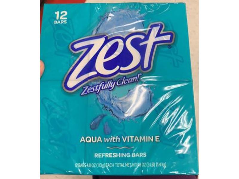 Zest Aqua With Vitamin E Refreshing Bars, 4.0 oz / 113 g, 12 Count