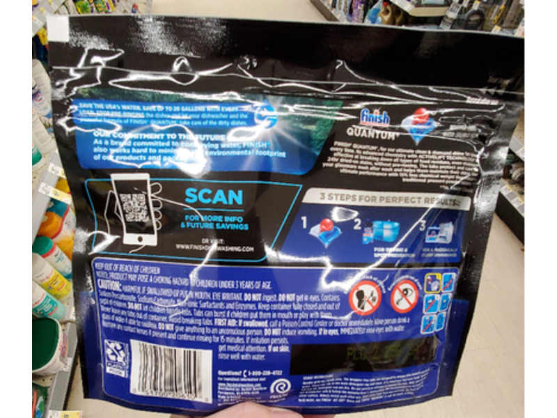 Finish Quantum Dishwasher Detergent, 6.6 oz/187 g, 15 Tabs