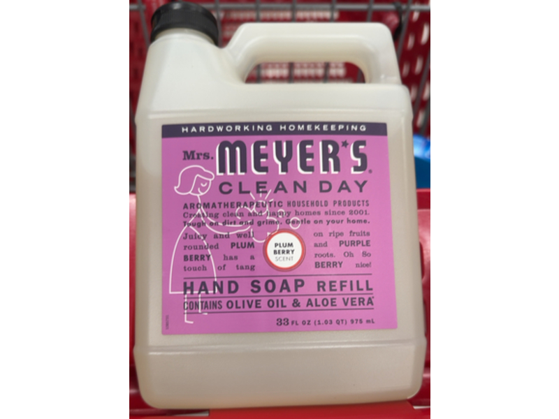 Mrs. Meyer's Clean Day Hand Soap, Plum Berry, 33 fl oz/975 mL
