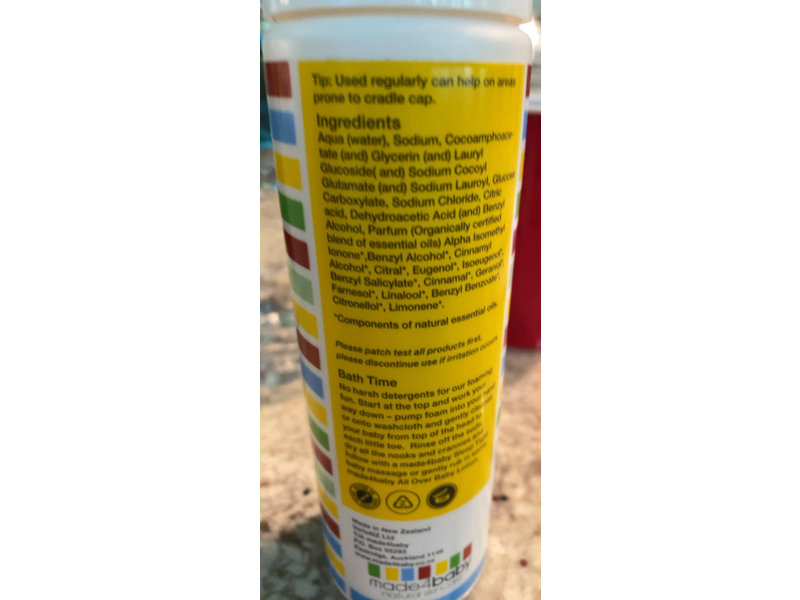 Made4baby Foaming Hair & Body Wash, Citrus Orange Essential Oil, 6.76 fl oz/200 mL