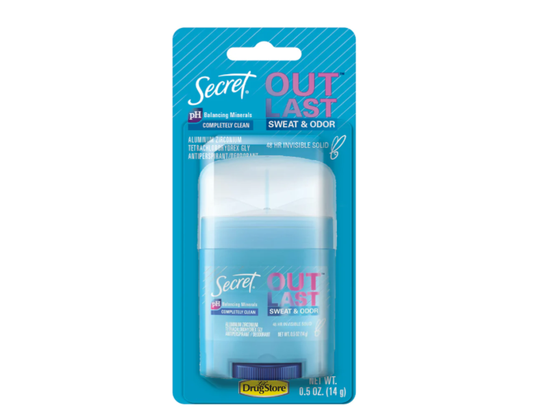 Secret Out Last Sweat & Odor Antiperspirant/Deodorant, Completely Clean, 0.5 oz/14 g