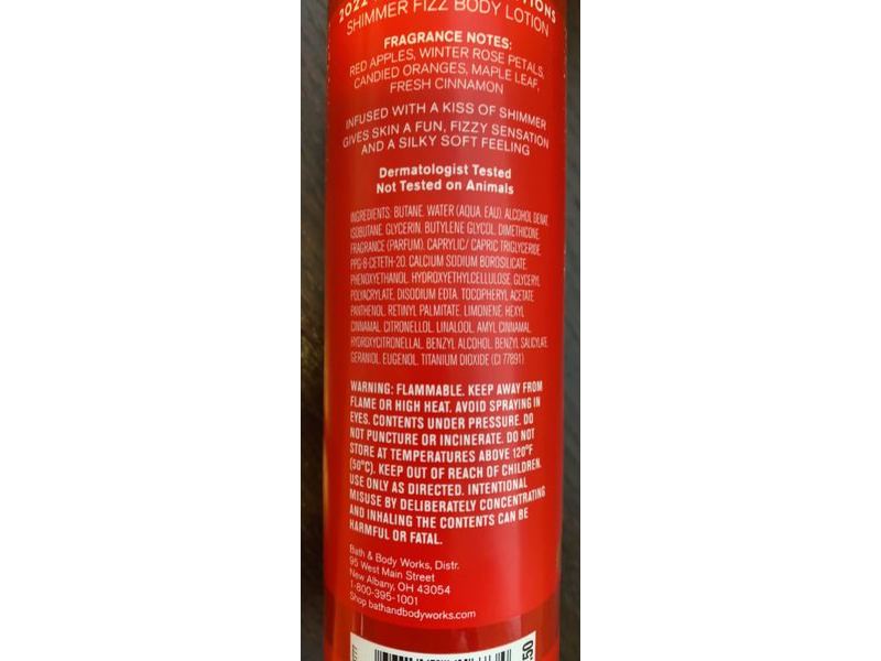 Bath & Body Works Shimmer Fizz Body Lotion, Winter Candy Apple, 3.5 oz
