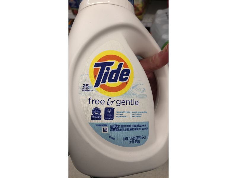 Tide Laundry Detergent, Free & Gentle, 25 Loads, 37 fl oz/1.09 L