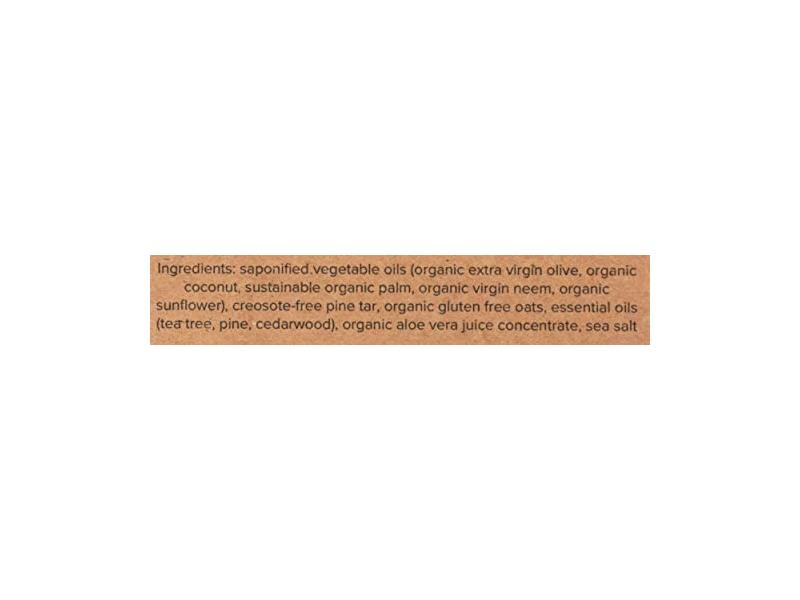 A Wild Soap Bar Soap, Pine Tar Neem, 3.5 oz/99 g