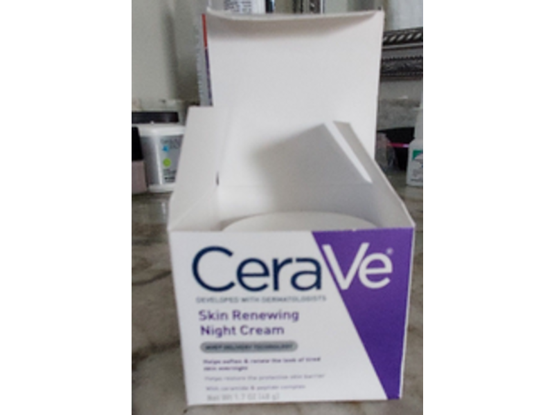 CeraVe Skin Renewing Night Cream Face Moisturizer, Peptide Complex, 1.7 fl oz/48 g