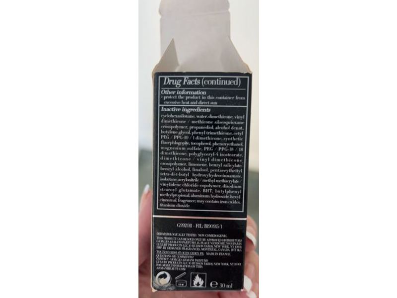 Giorgio Armani Power Fabric Longwear High Cover Foundation, Fair With Neutral Undertone, SPF 25, 1.01 fl oz/30 mL