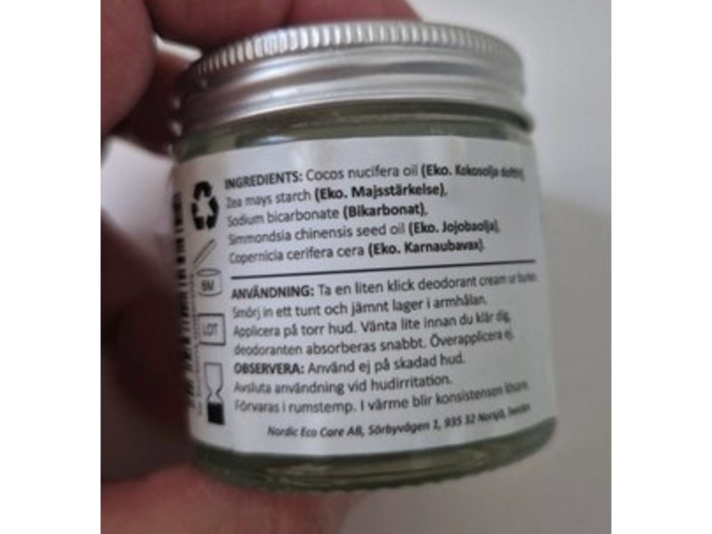Naturlig Deo Doftfri Deodorant Cream, 60 mL