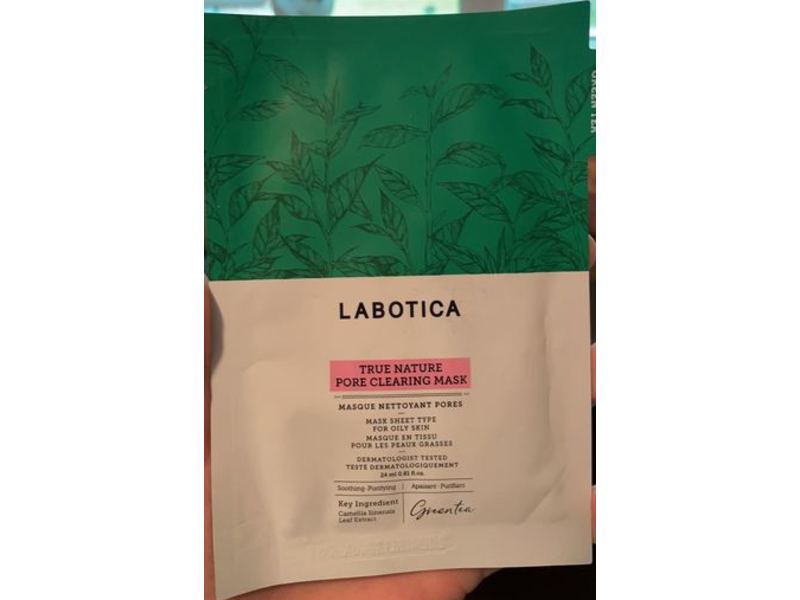 Labotica True Nature Pore Cleaning Mask, Green Tea, 0.81 fl oz/24 mL, Pack Of 10