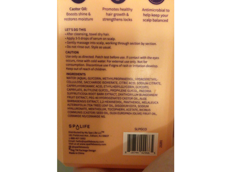 SpaLife Pro Growth Castor Oil Root-Boosting Hair & Scalp Oil, 7 fl oz/207 mL