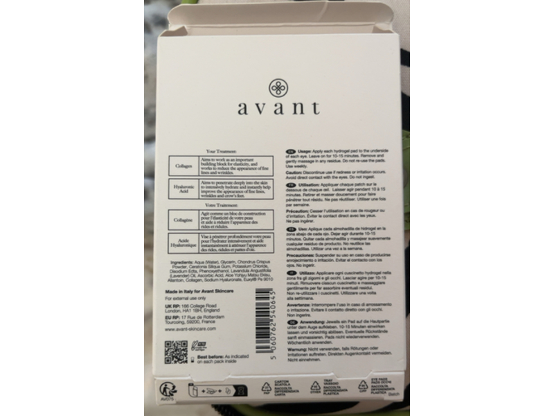 Avant Hydra-Bright Collagen Eye Restoring Pads, 3 Pairs, 4 g