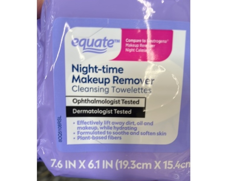 Equate Night-Time Makeup Remover Cleansing Towelettes